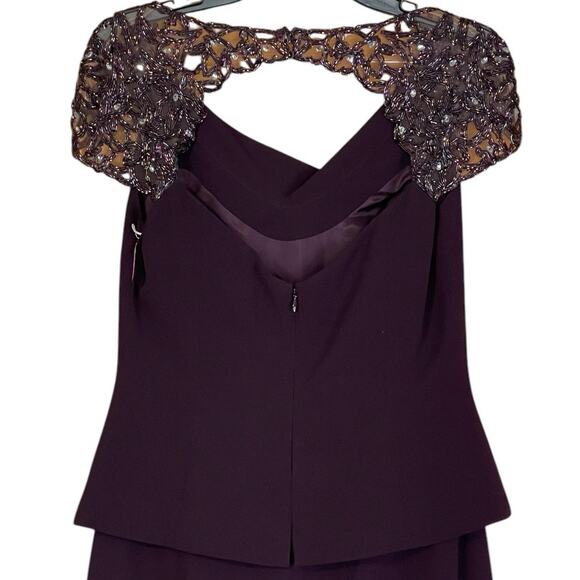 Alexander by Daymor Couture 909 NEW Size 6 Formal Evening Gown Aubergine Wine - Picture 10 of 15